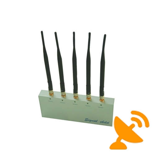 5W 5 Antenna Remote Control Cell Phone Jammer - Click Image to Close