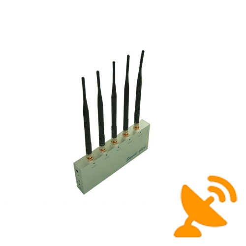 5W 5 Antenna Remote Control Cell Phone Jammer - Click Image to Close