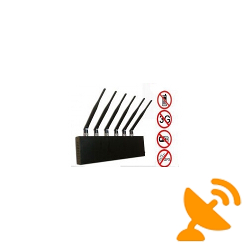 6 Antennas Desktop Cell Phone + GPS + Wifi Jammer 10W - Click Image to Close