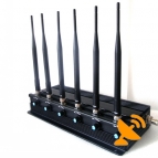 Adjustable 15 W 6 Antenna Cellular Phone + UHF + Wifi Signal Jammer