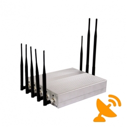 12W 8 Antenna Cell Phone & GPS + Wifi & VHF UHF Jammer Blocker