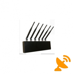 6 Antennas Desktop Mobile Phone + GPS + Wifi Jammer 20 Meters