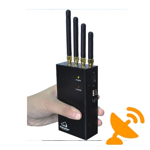 Handheld Cell Phone Jammer + Wifi Blocker with Cooling Fan - 15 Meters - Click Image to Close