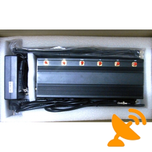 6 Antennas 3G 4G Mobile + Lojack Jammer 15W - Click Image to Close