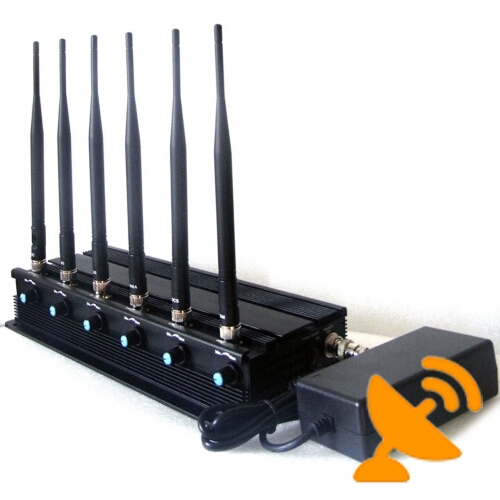 Adjustable 6 Antenna Cellular Phone + Wifi + UHF Signal Jammer - Click Image to Close