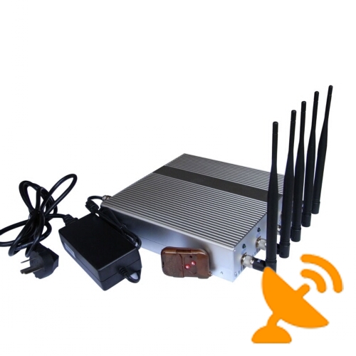 12W Mobile Phone + Wifi Blocker with Remote Control 40 Meters - Click Image to Close