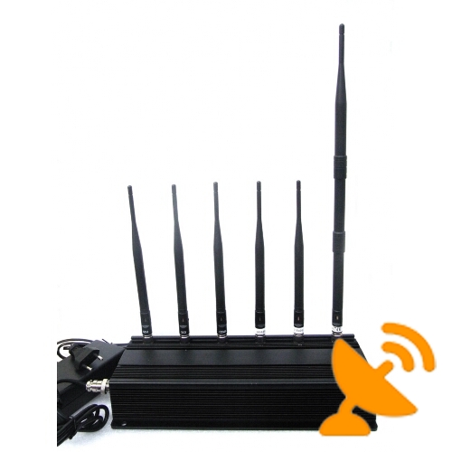 6 Antennas 3G 4G Mobile + Lojack Jammer 15W - Click Image to Close