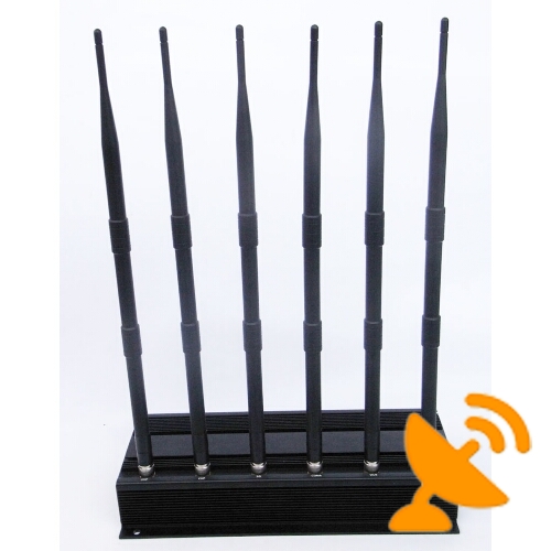 High Power Desktop GPS + Lojack + Cell Phone + UHF Signal Jammer - Click Image to Close