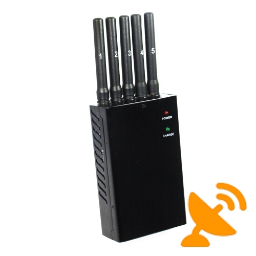 5 Antenna Portable Cell Phone + GPS L1 L2 L5 Blocker Jammer 1.5W - Click Image to Close