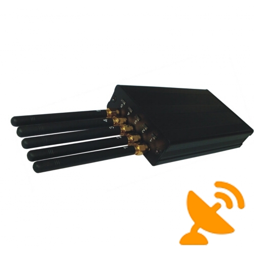 5 Antenna Hand held GPS + Wifi + Cell Phone Signal Jammer - Click Image to Close