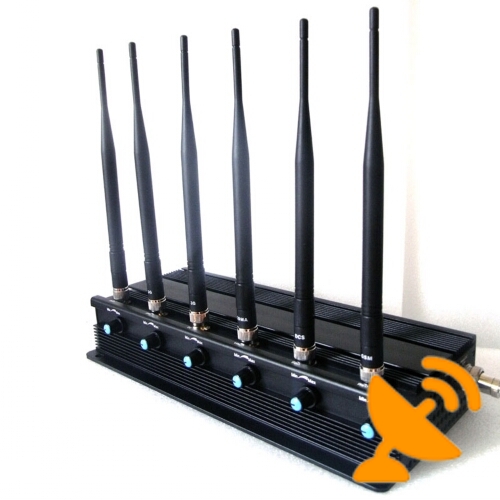 Adjustable 6 Antenna Cellular Phone + Wifi + UHF Signal Jammer - Click Image to Close