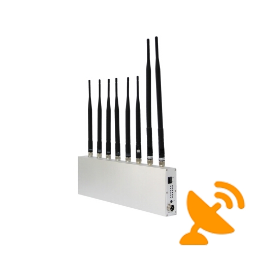 High Power 8 Antenna Powerful WiFi GPS VHF UHF 3G Mobile Phone Jammer - Click Image to Close
