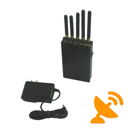 5 Antenna Hand held Wifi + GPS + WCDMA TD-SCDMA Cell Phone Jammer - Click Image to Close