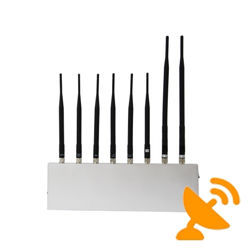 8 Antenna 12W Wifi + GPS + Cell Phone + VHF UHF Signal Scrambler - Click Image to Close