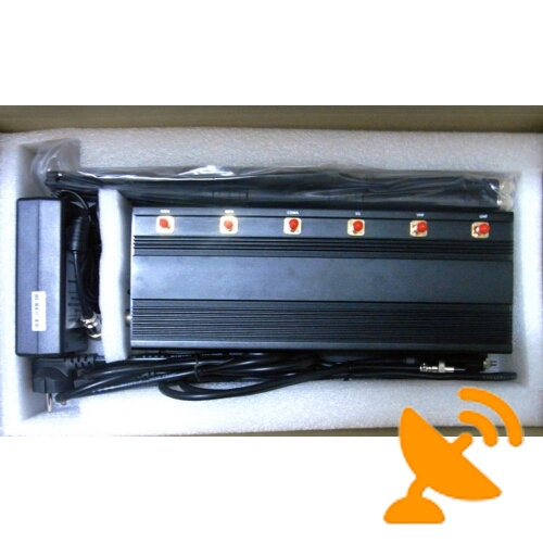 6 Antenna Cellular Phone & RF 315MHz/433MHz & Wifi Signal Jammer - Click Image to Close