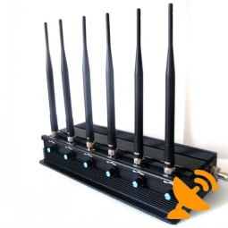 Adjustable 15 W 6 Antenna Cellular Phone + UHF + Wifi Signal Jammer