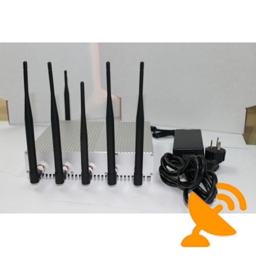 15W 6 Antenna Wifi + GPS + Cellular Phone Scrambler Disruptor - Click Image to Close