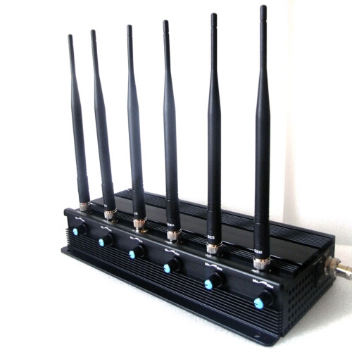 6 Antenna Adjustable Cellular Phone Jammer + Wifi UHF Signal  15 W