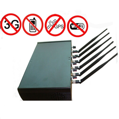 High Power Adjustable Cellular Phone & Wifi & GPS Jammer 10W